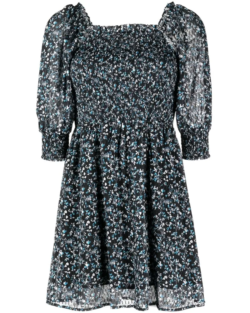 b+ab Kleid mit Blumenmuster - Schwarz Schwarz