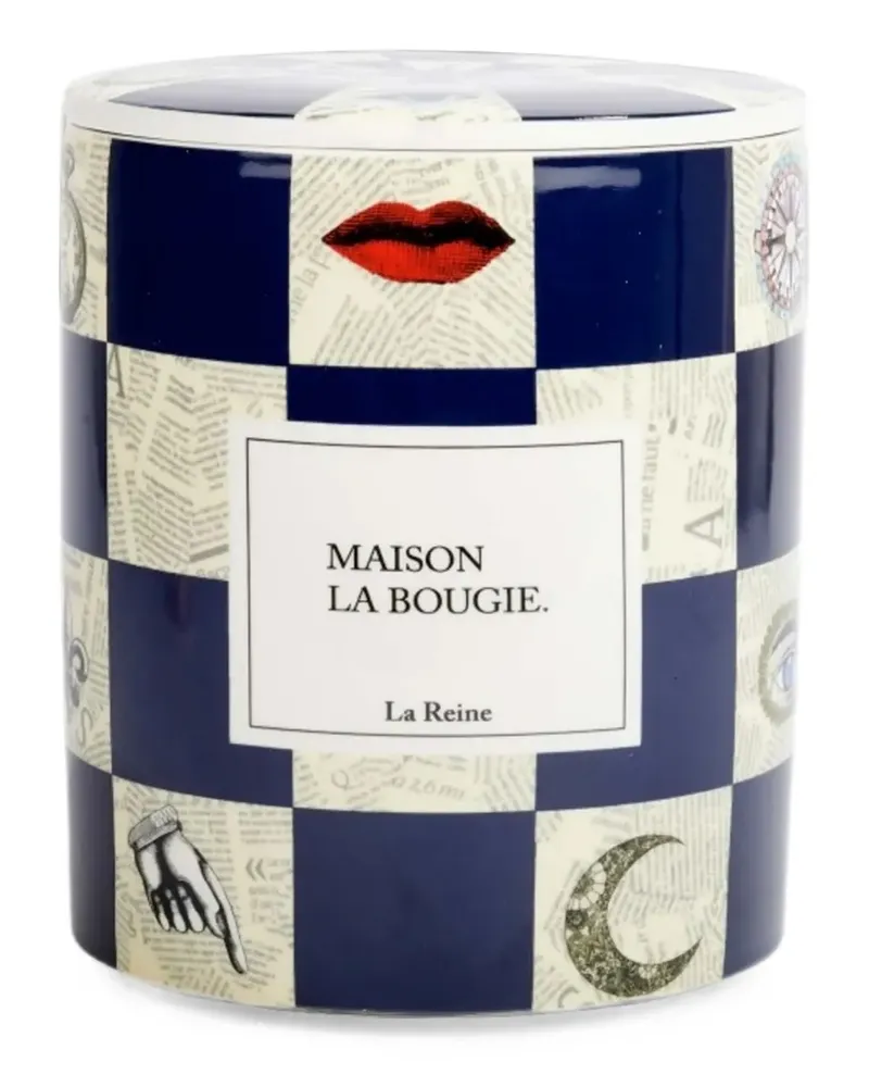 MAISON LA BOUGIE La Reine checkerboard candle - Blau Blau