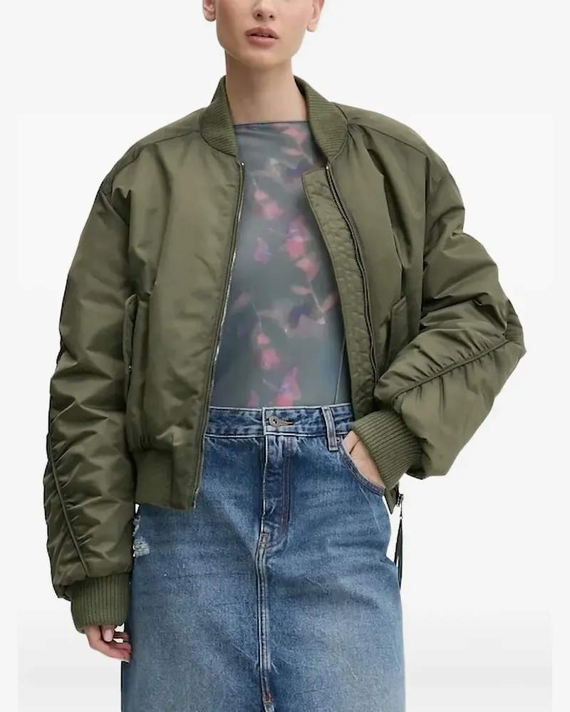 HUGO BOSS Jacke mit gerippten Bündchen - Grün Grün