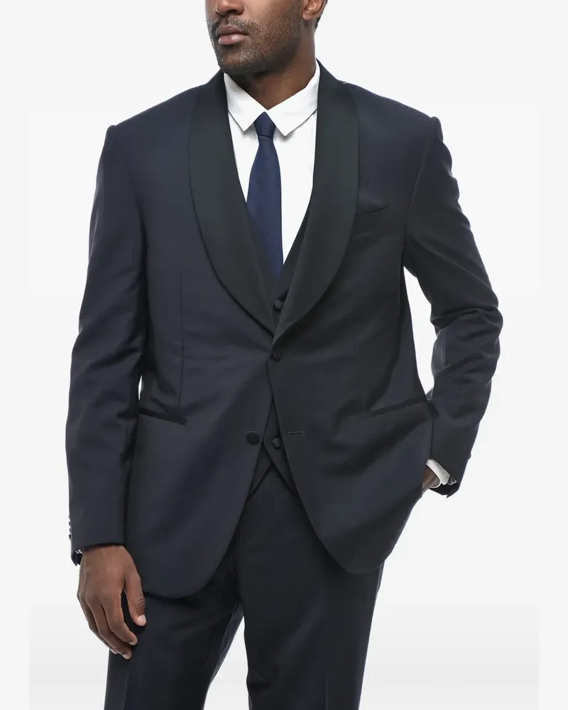 Corneliani satin-lapel suit (set of three) - Blau Blau