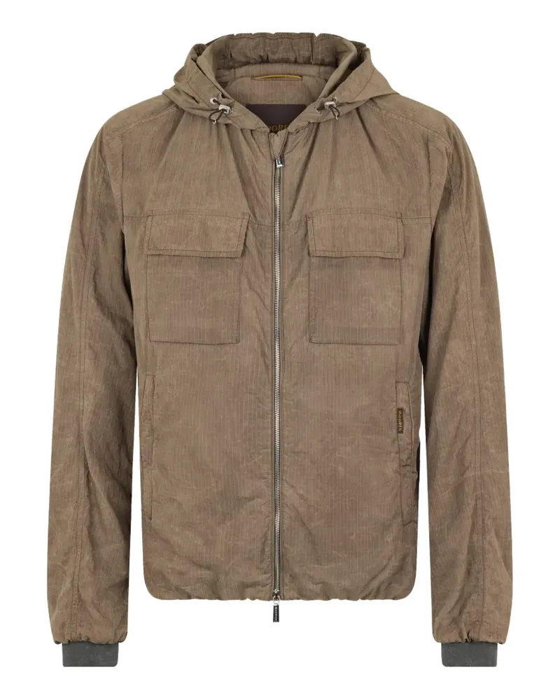 MOORER hooded flap-pocket bomber jacket - Braun Braun