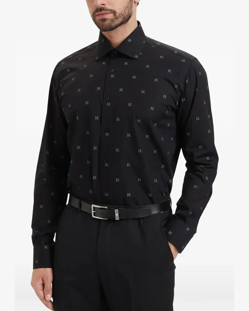 Karl Lagerfeld Hemd mit Logo-Monogramm - Schwarz Schwarz