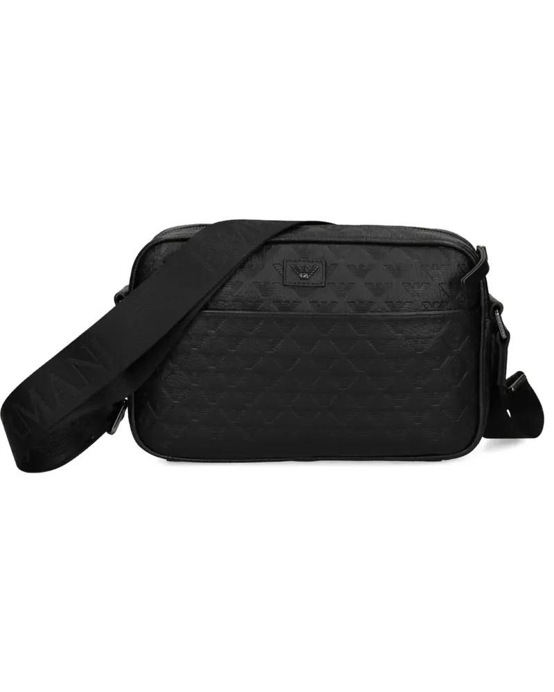 Emporio Armani Kuriertasche mit Logo-Prägung - Schwarz Schwarz