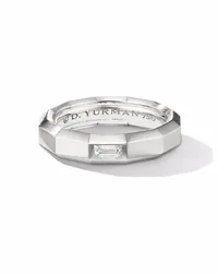 David Yurman 18kt Faceted Weißgoldring mit Diamanten Silber