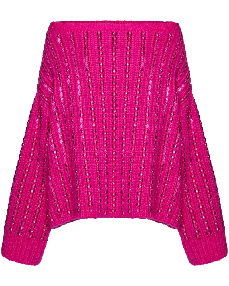 Valentino Garavani Schulterfreier Pullover mit Pailletten - Rosa Rosa