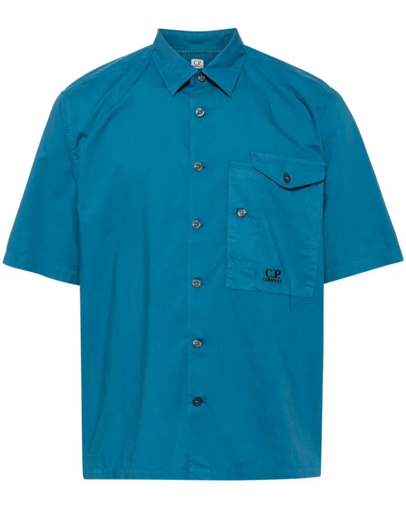 C.P. Company Hemd mit Logo-Stickerei - Blau Blau