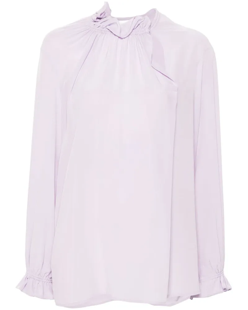 Victoria Beckham Gerüschte Bluse im Mustermix - Violett Violett