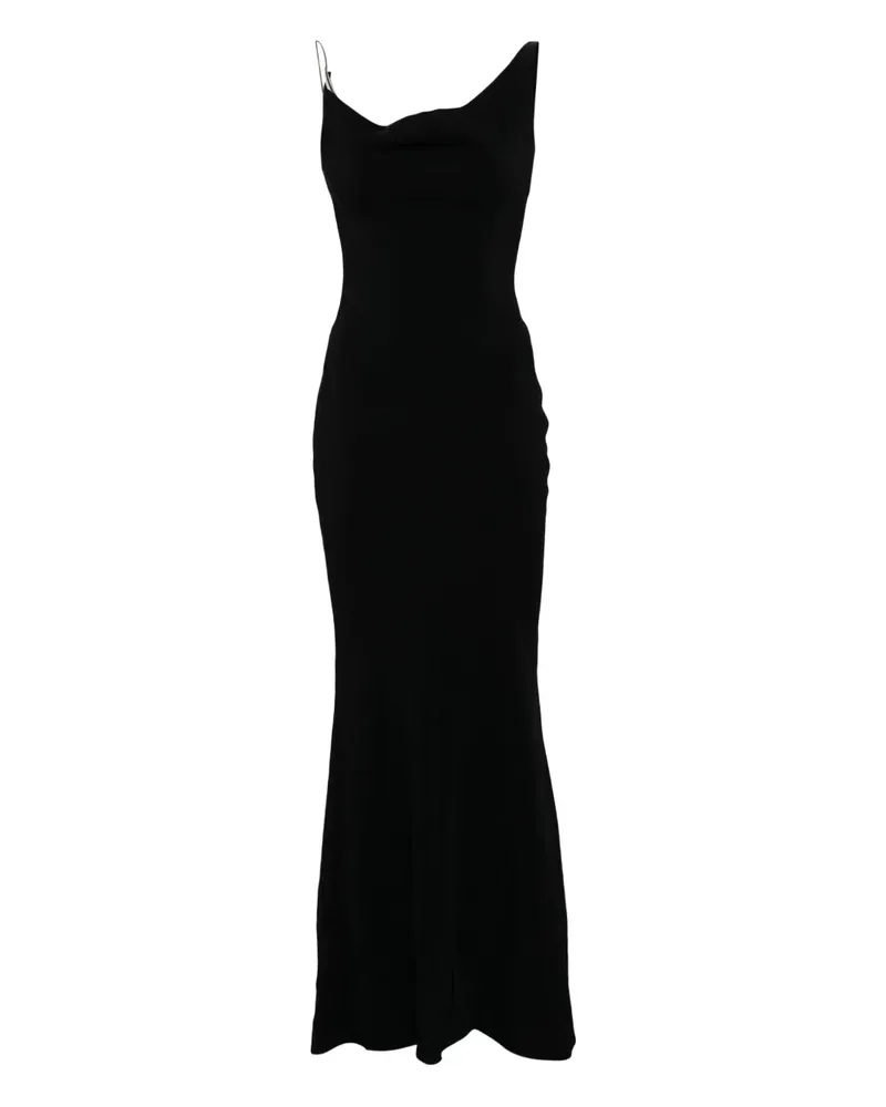 Thierry Mugler Kleid mit Schalkragen - Schwarz Schwarz