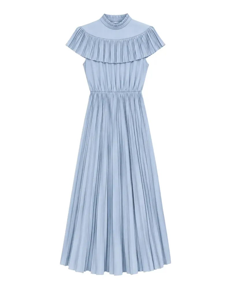 N° 21 Gerüschtes Kleid mit Falten - Blau Blau