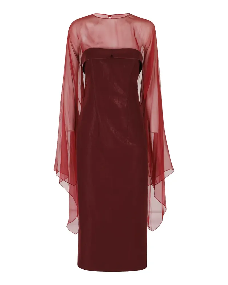 Alberta Ferretti Schulterfreies Midikleid mit Sheer-Overlay - Rot Rot