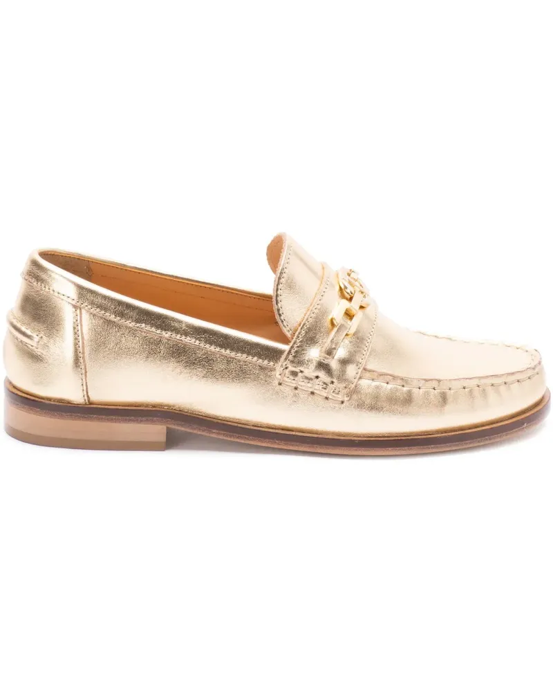 Twin-Set Loafer aus Metallic-Leder - Gold Gold