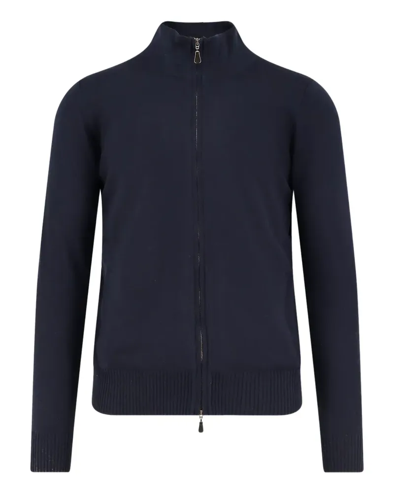 Alpha Studio zip-fastening high-collar cardigan - Blau Blau