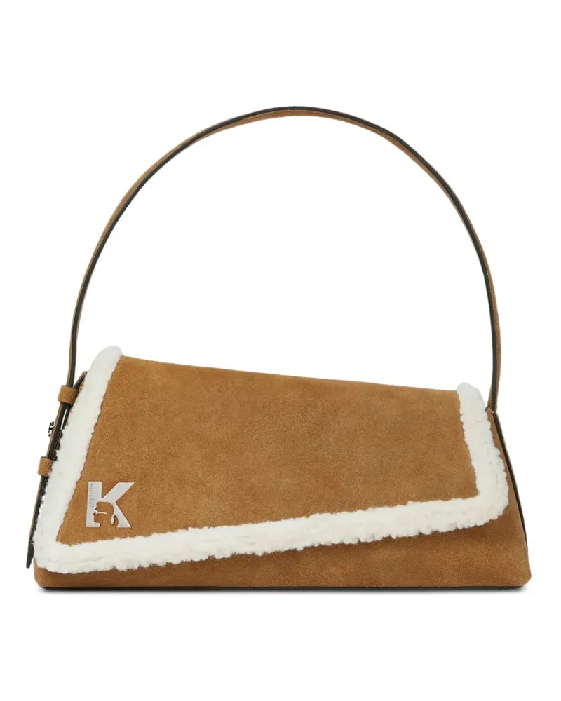 Karl Lagerfeld Geo Schultertasche aus Wildleder - Braun Braun