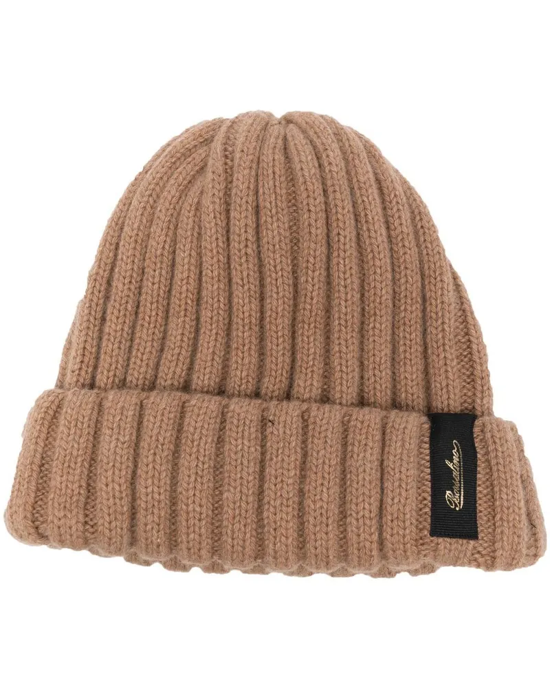 Borsalino Beanie mit Logo-Patch - Braun Braun