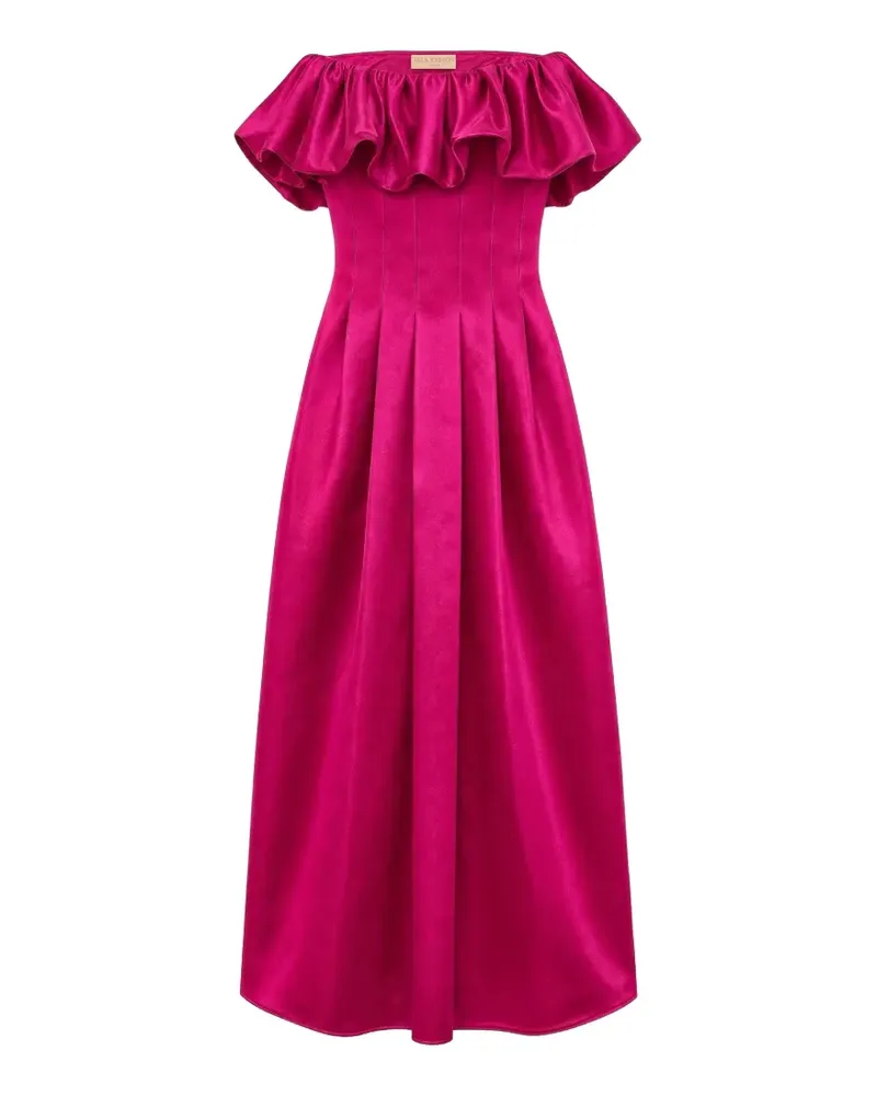 Ulla Johnson Schulterfreies Cosima Kleid mit Rüschen - Rosa Rosa