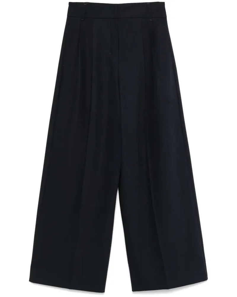 Max Mara Hose mit weitem Bein - Blau Blau