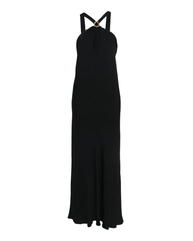 forte_forte ring halterneck midi dress - Schwarz Schwarz