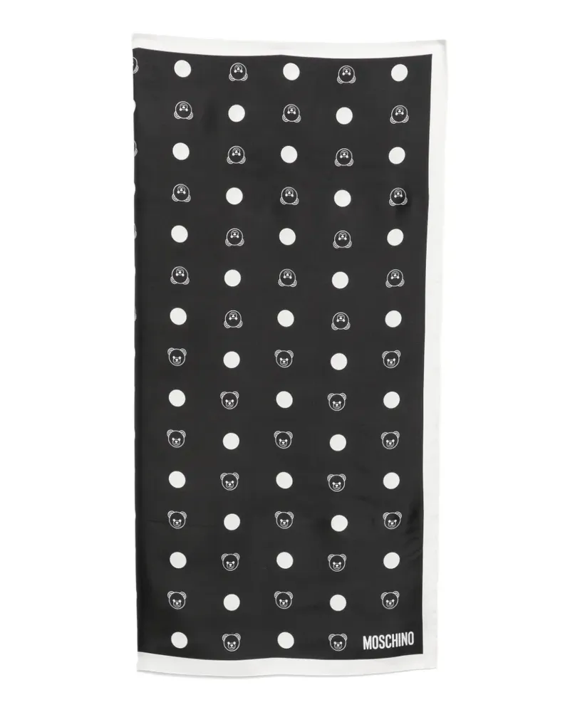 Moschino Schal mit Teddy-Print - Schwarz Schwarz