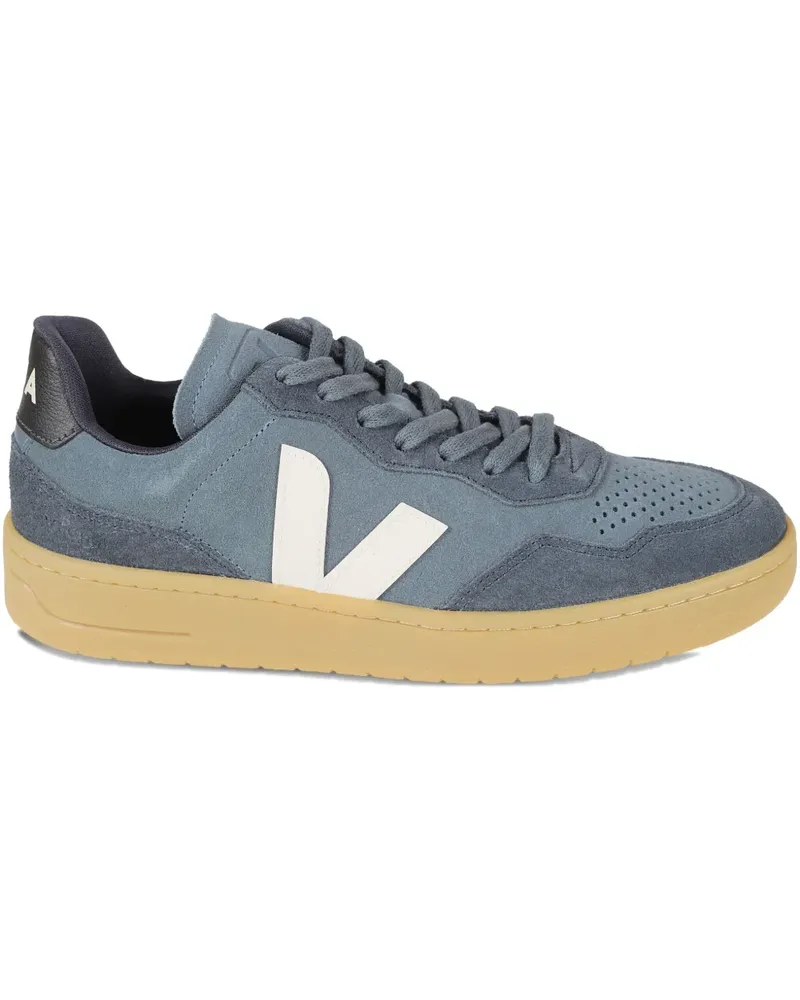 VEJA V-90 suede panelled sneakers - Blau Blau
