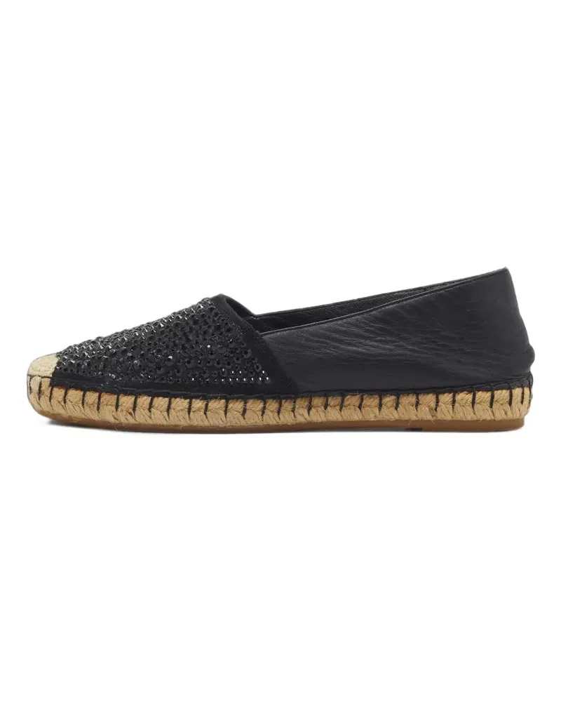 Le Silla 35 crystal-embellished leather espadrilles - Schwarz Schwarz