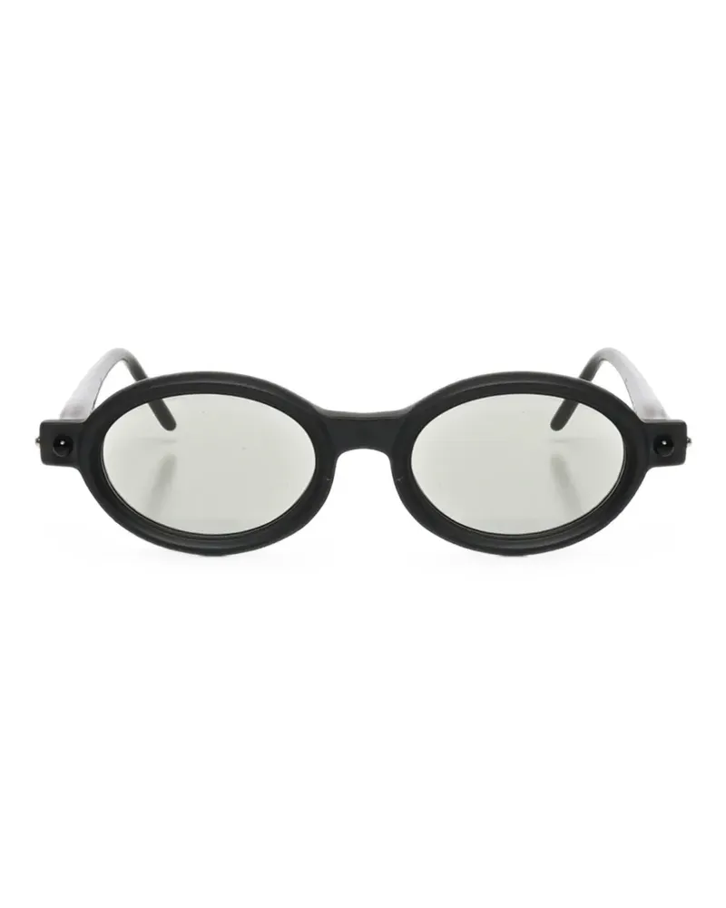 KUBORAUM P6 Sonnenbrille mit rundem Gestell - Schwarz Schwarz