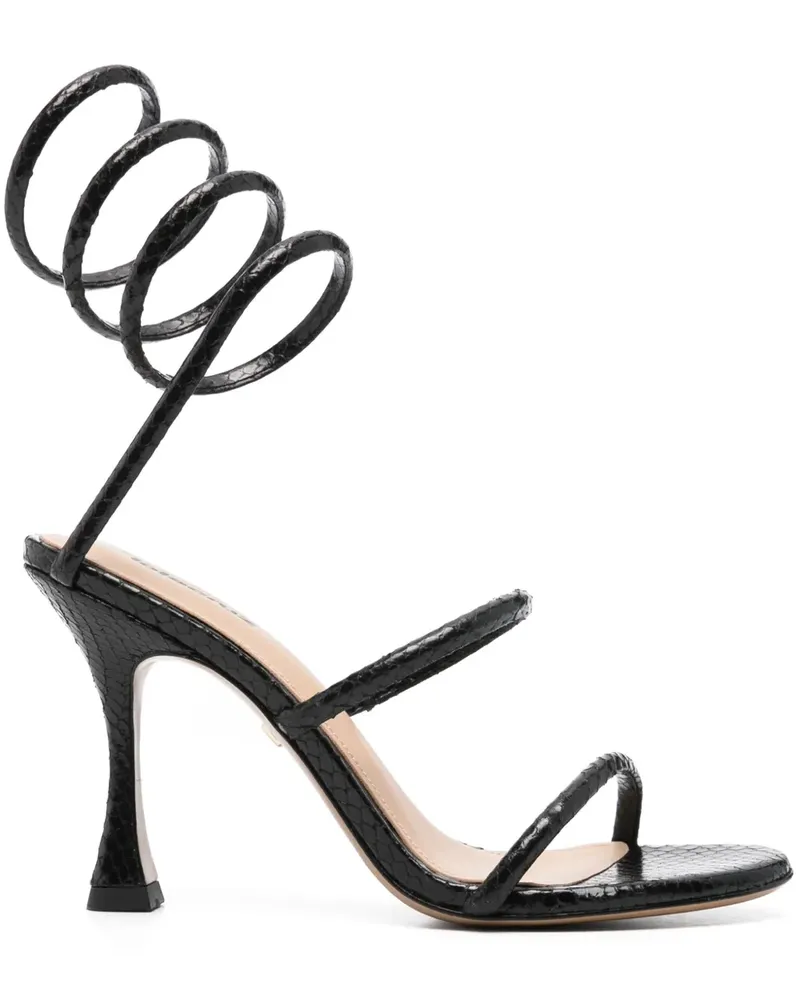 Lola Cruz Greta Sandalen 95mm - Schwarz Schwarz