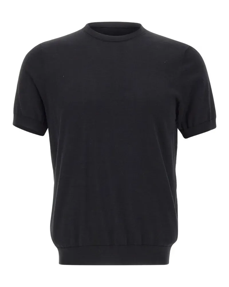 Diktat short-sleeve crewneck cotton sweater - Schwarz Schwarz