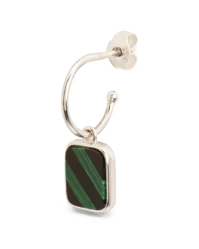 Wouters & Hendrix malachite onyx mosaic single earring - Silber Silber