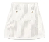 Gehäkelter Minirock mit Pailletten - Weiß