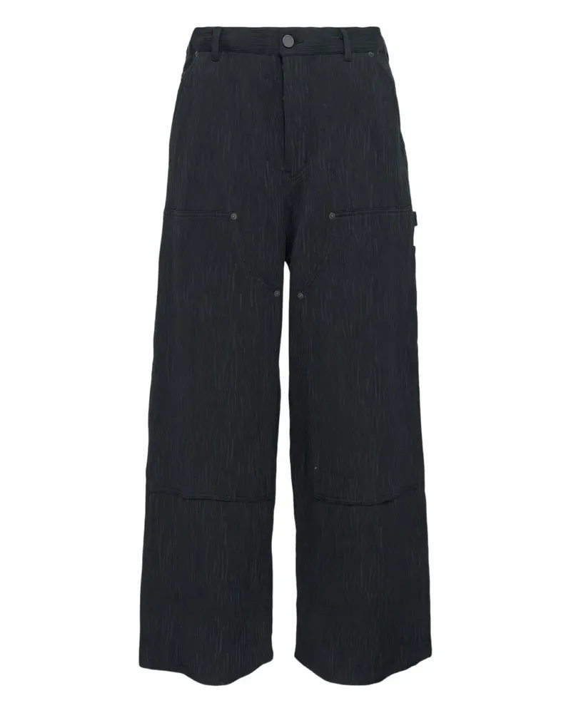 TAAKK crepe-texture trousers - Schwarz Schwarz