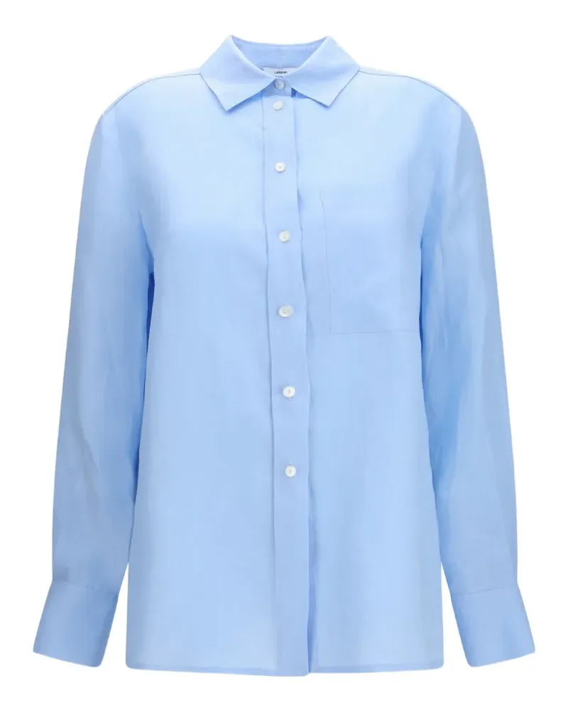 LARDINI button linen shirt - Blau Blau