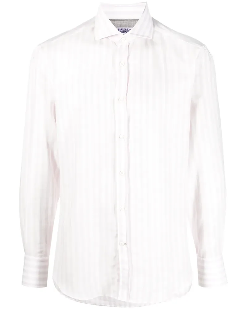 Brunello Cucinelli Gestreiftes Hemd - Rosa Rosa