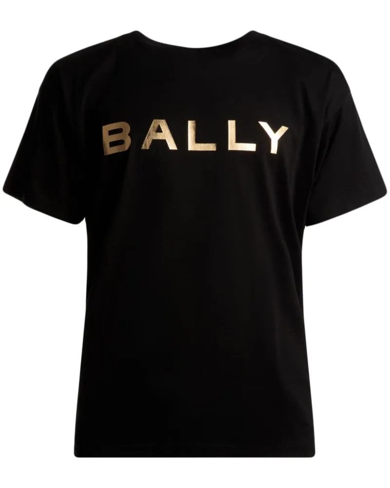 Bally T-Shirt mit Metallic-Logo - Schwarz Schwarz