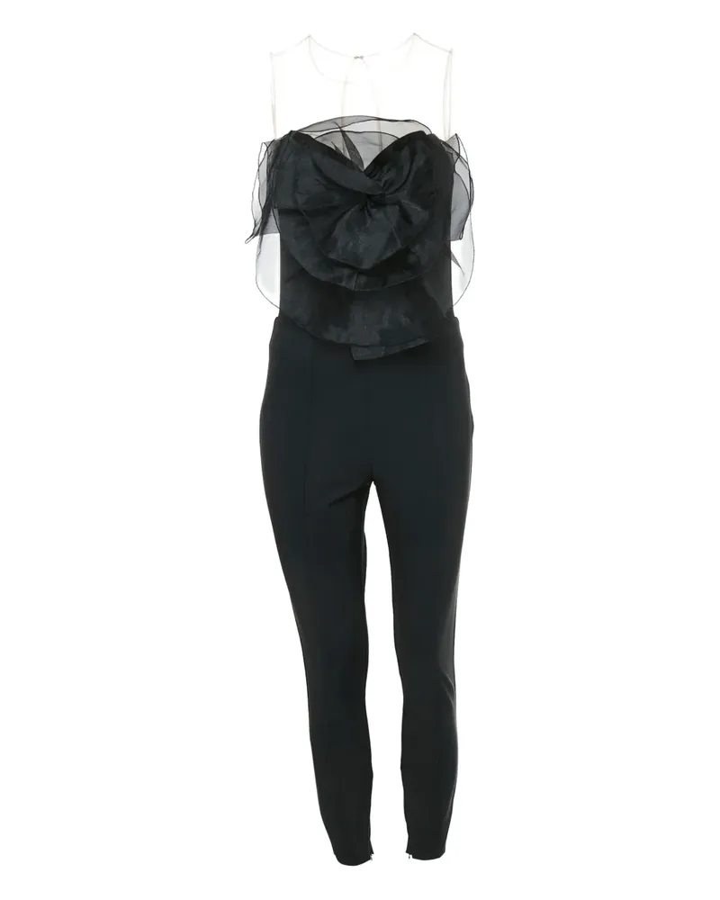 Elisabetta Franchi Jumpsuit mit Rüschen im Layering-Look - Schwarz Schwarz