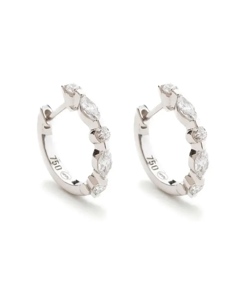 WHITE BIRD 18K white gold diamond earrings - Silber Silber