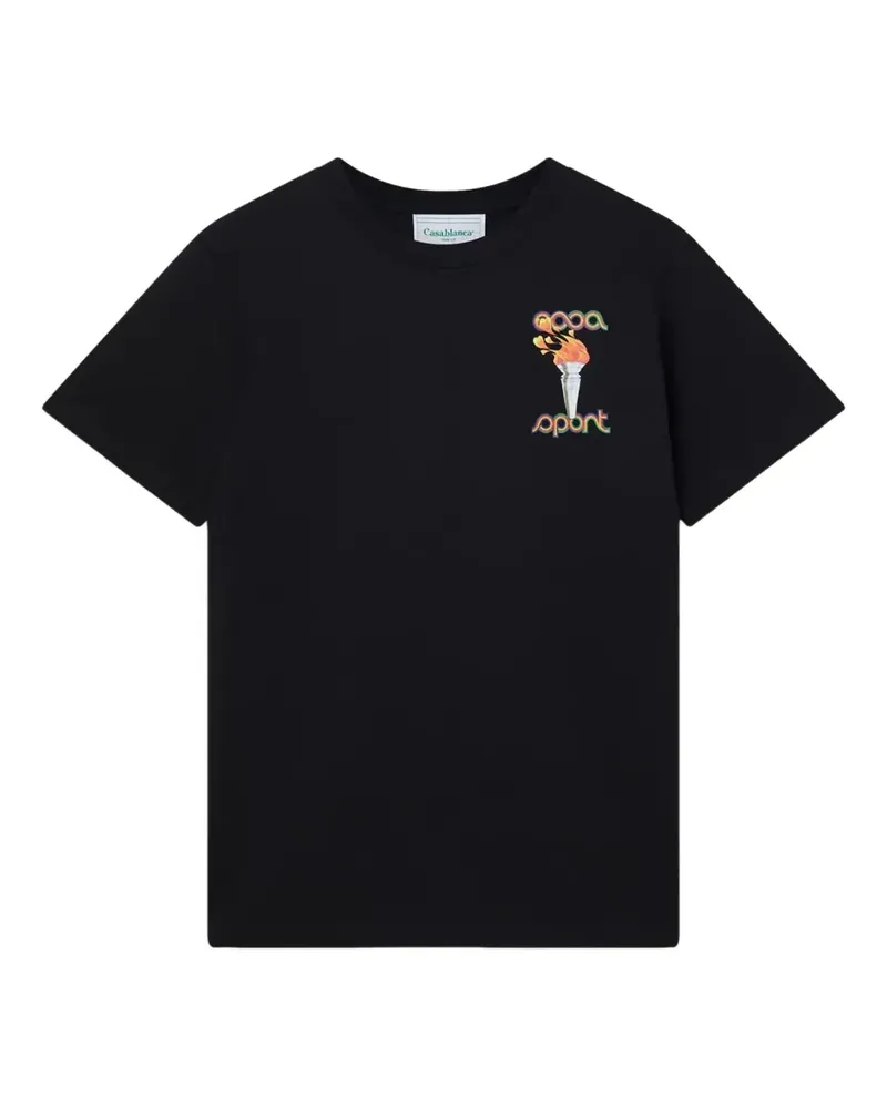 Casablanca Paris T-Shirt mit grafischem Print - Schwarz Schwarz