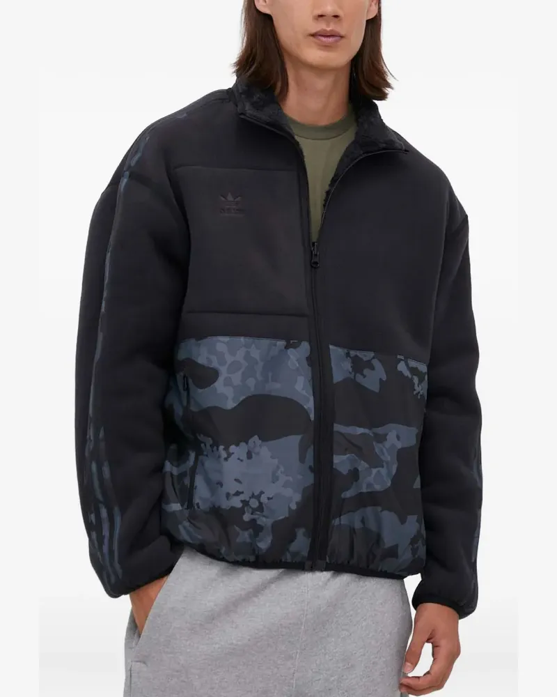 adidas Fleecejacke mit Camouflagemuster - Schwarz Schwarz