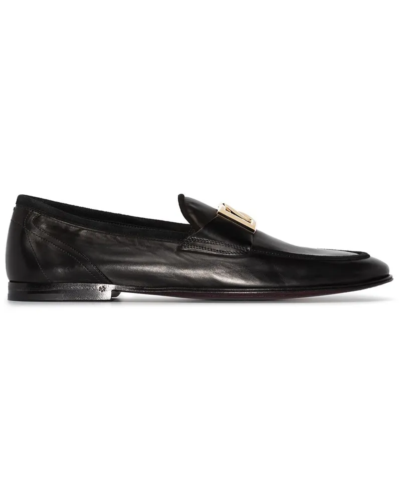 Dolce & Gabbana Loafer mit DG-Schild - Schwarz Schwarz
