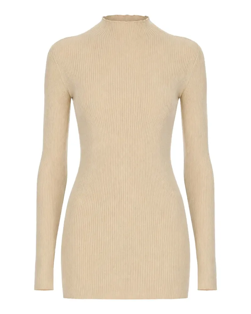 Rick Owens ribbed-knit high-neck sweater - Nude Nude