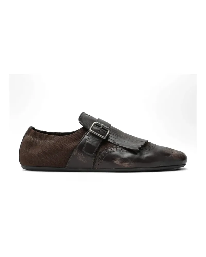 Prada Monk-Schuhe mit Zierlasche - Braun Braun