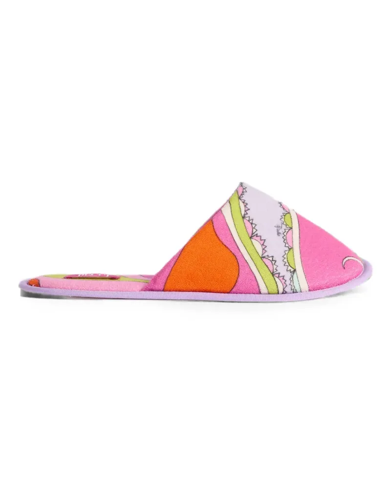 Emilio Pucci Slipper aus Frottee mit Orchideenmuster - Rosa Rosa