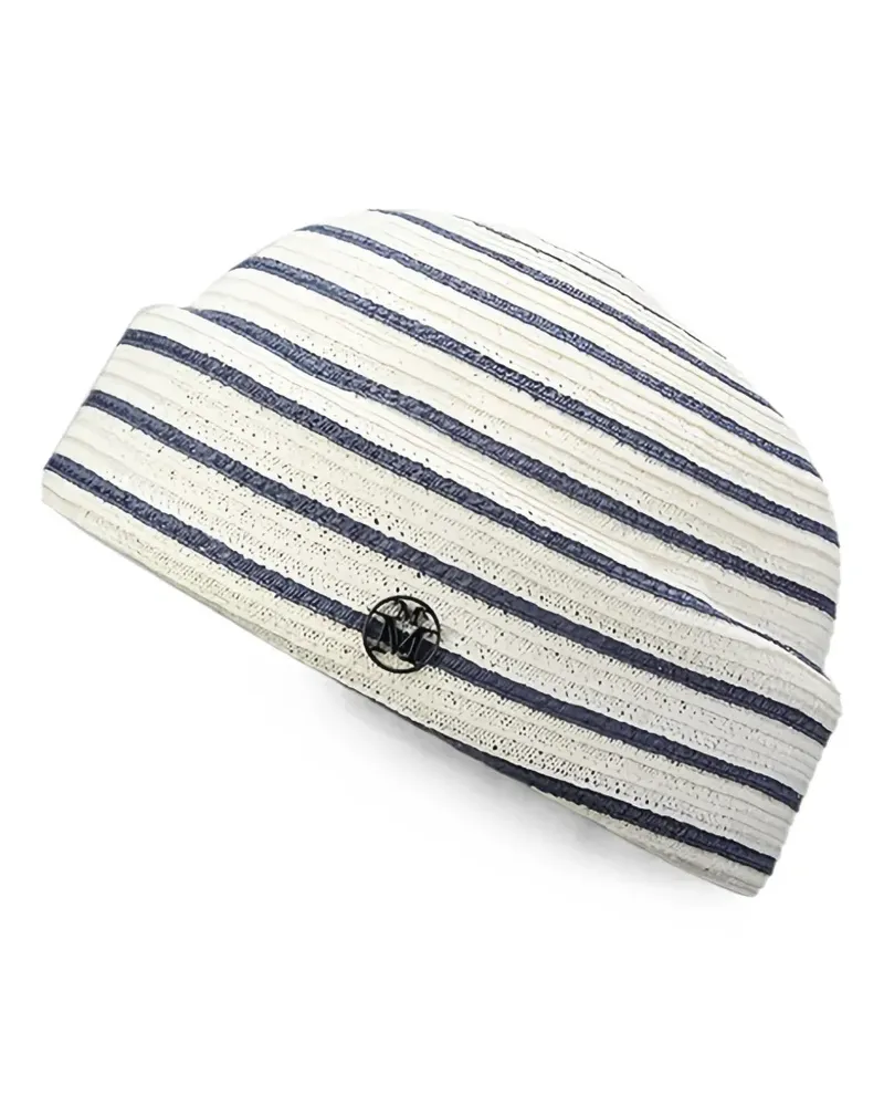 Maison Michel Gestreifte Ugo Beanie - Nude Nude