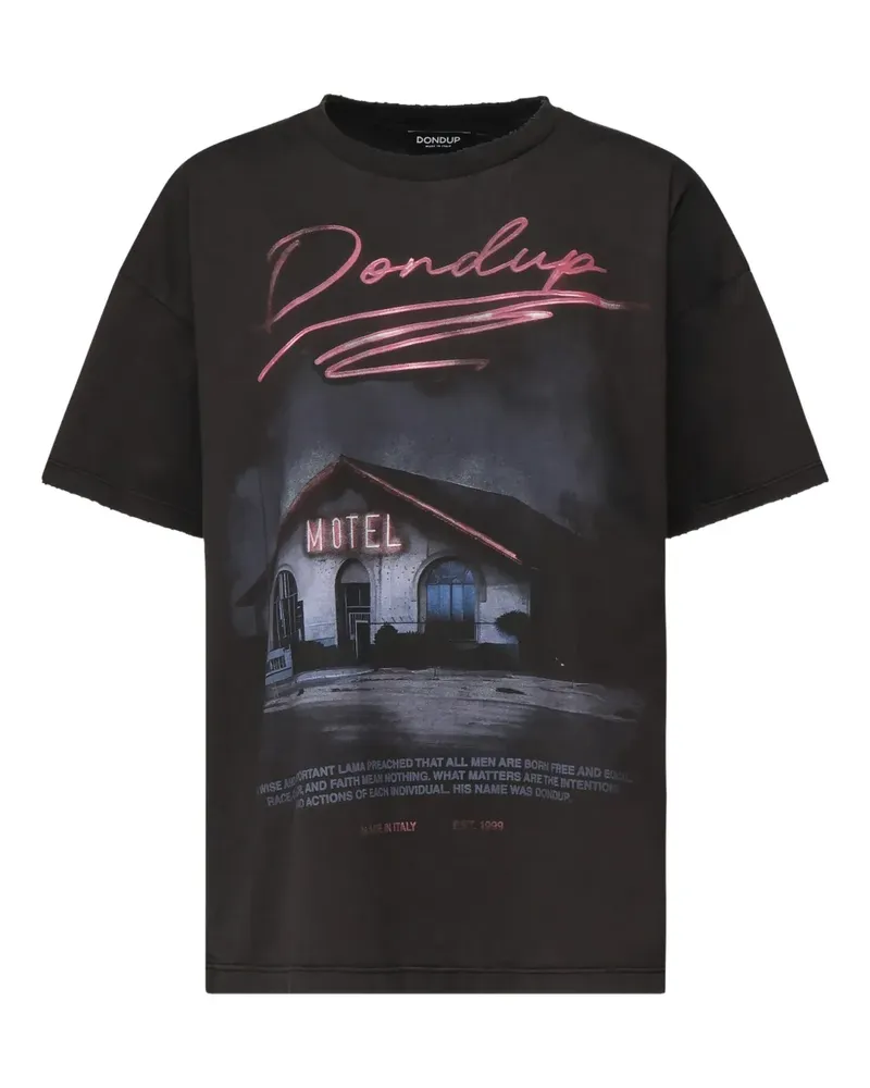 Dondup T-Shirt mit grafischem Print - Schwarz Schwarz