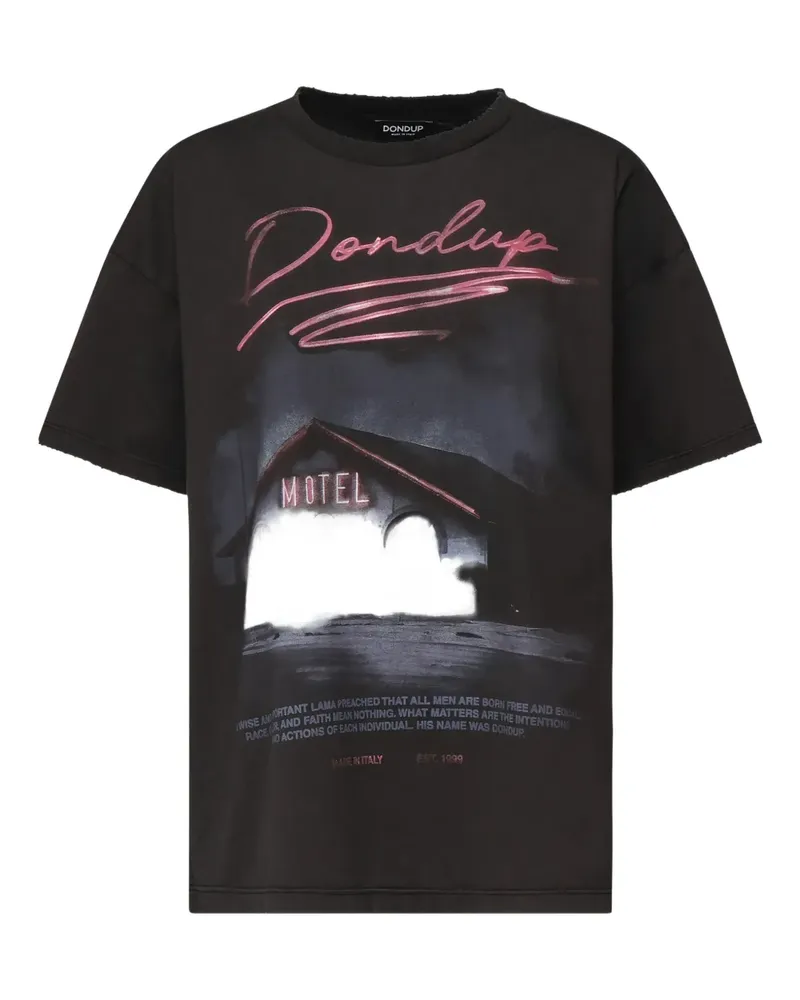 Dondup T-Shirt mit grafischem Print - Schwarz Schwarz