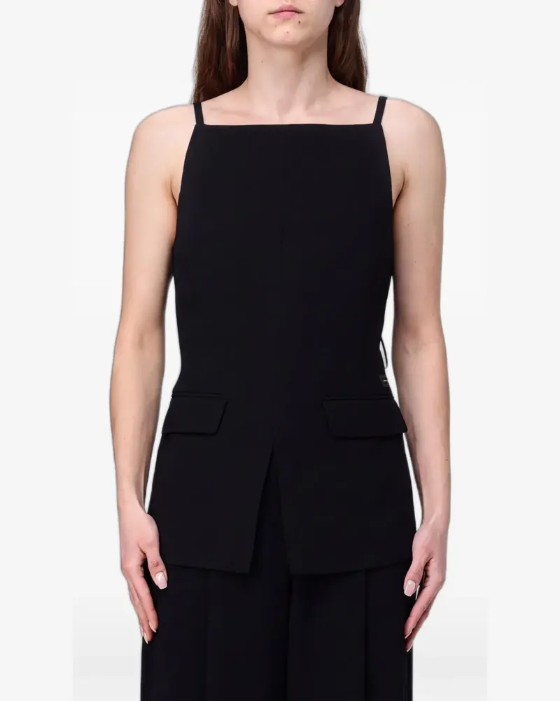 Emporio Armani Rückenfreies Oberteil mit eckigem Ausschnitt - Schwarz Schwarz