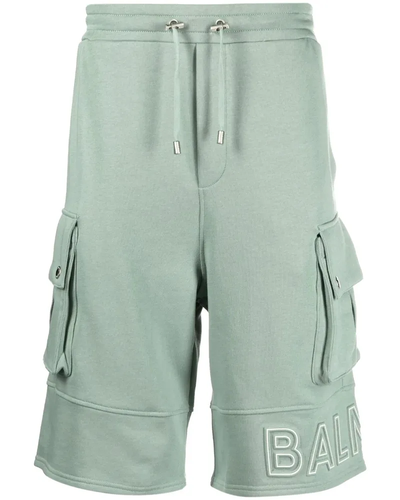 Balmain Bermudas mit Logo-Prägung - Grün Grün