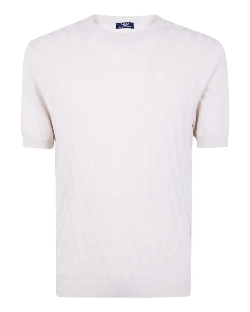 BARBA T-Shirt mit Rautenmuster - Nude Nude