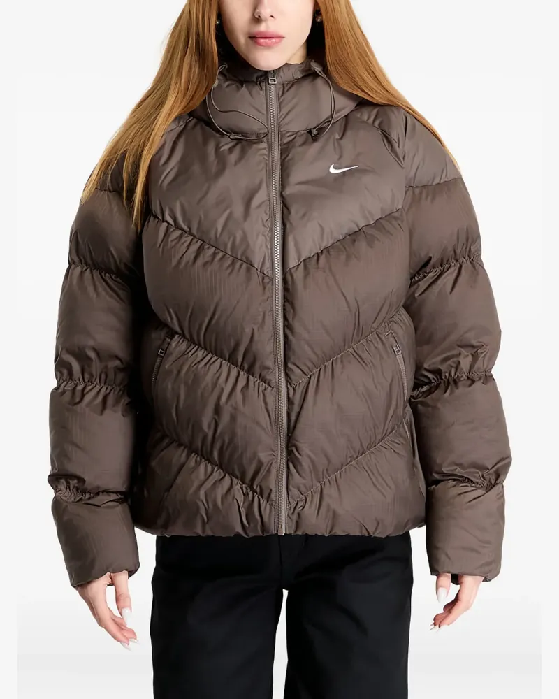 Nike Jacke mit Chevron-Steppung - Braun Braun