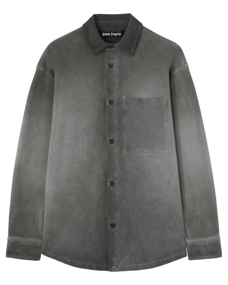 Palm Angels Hemdjacke mit klassischem Logo - Schwarz Schwarz