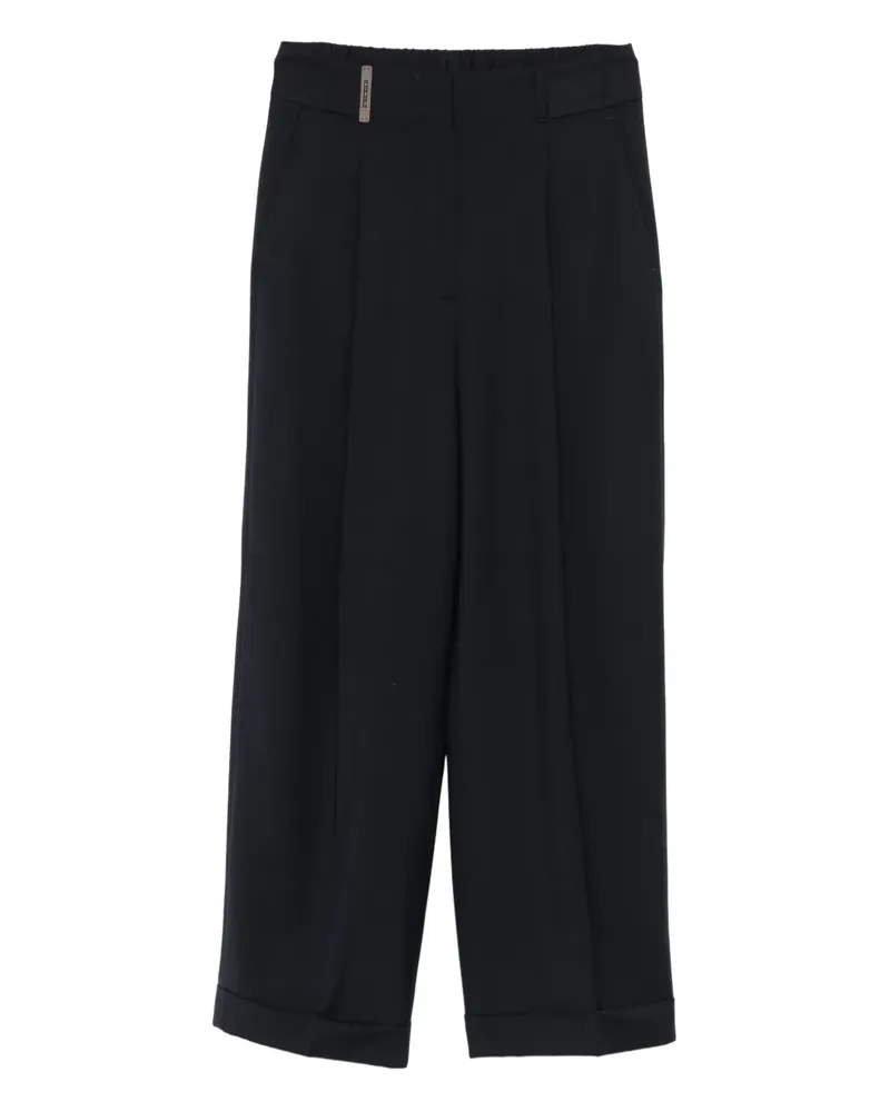 Peserico Hose mit Bundfalten - Blau Blau